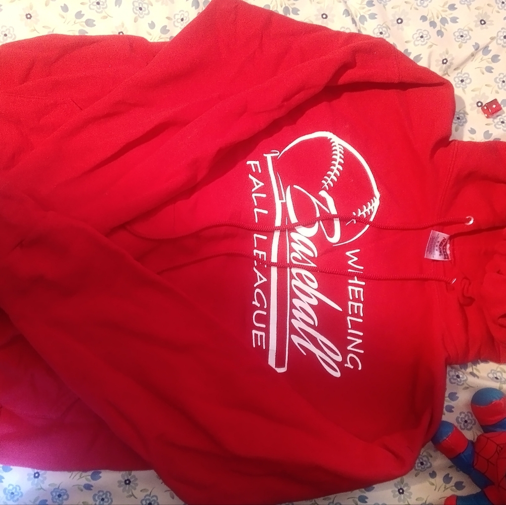 Red Baseball Hoodie Fall